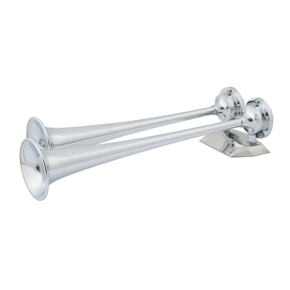 Marinco 12V Chrome Plated Dual Trumpet Air Horn - Deckhand Marine Supply