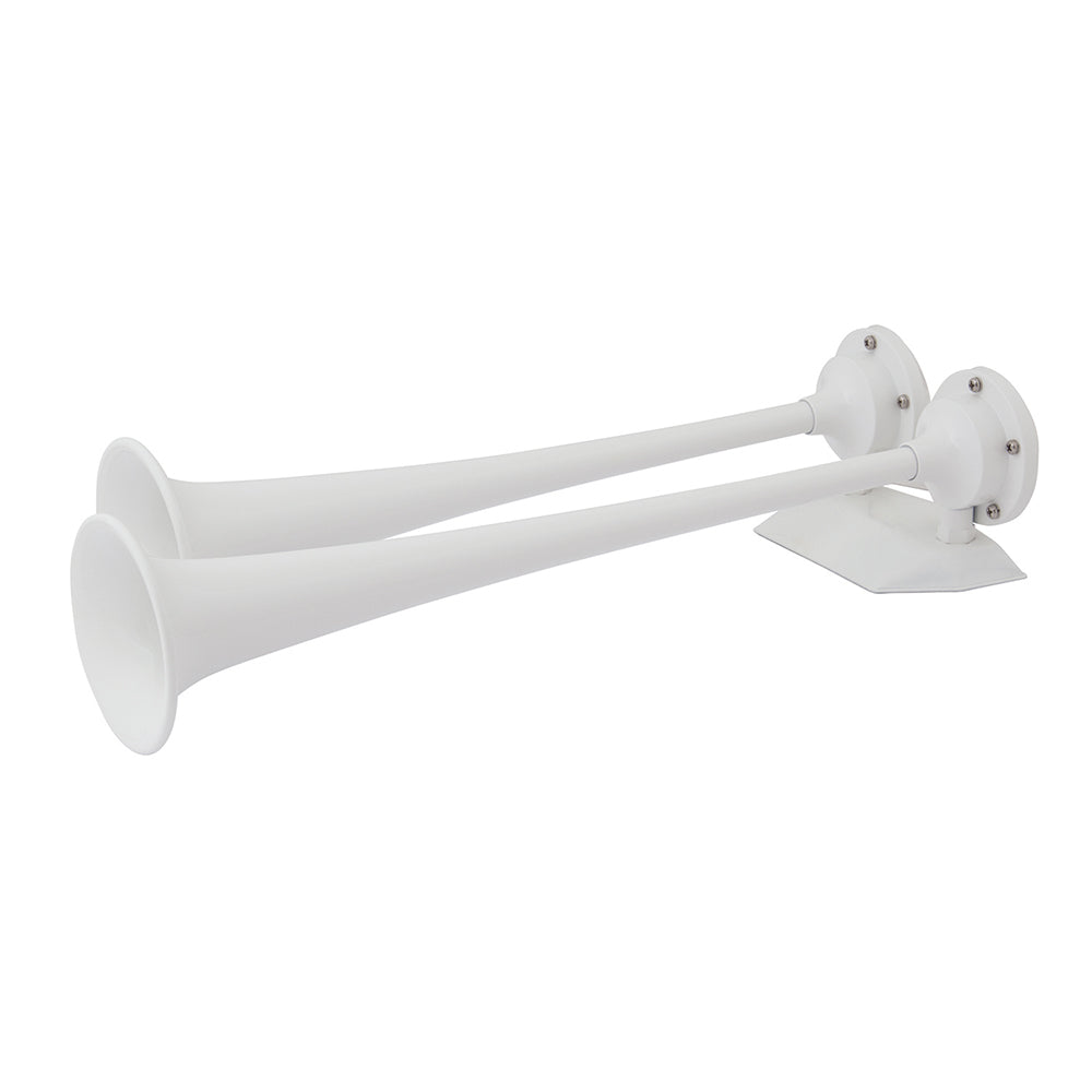 Marinco 12V White Epoxy Coated Dual Trumpet Air Horn - Deckhand Marine Supply