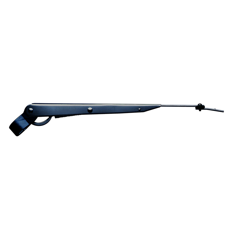 Marinco Wiper Arm Deluxe Stainless Steel - Black - Single - 10"-14" - Deckhand Marine Supply