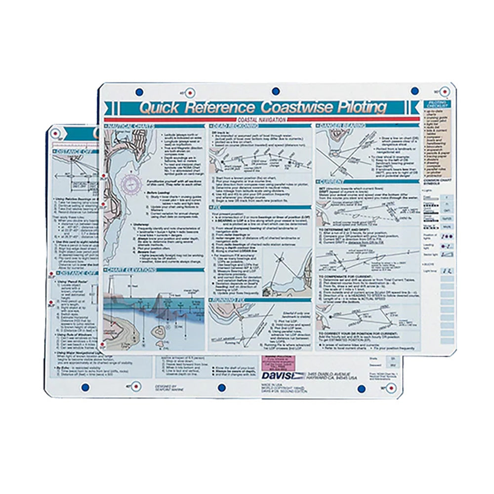 Davis Quick Reference Coastwise Piloting Card - Deckhand Marine Supply