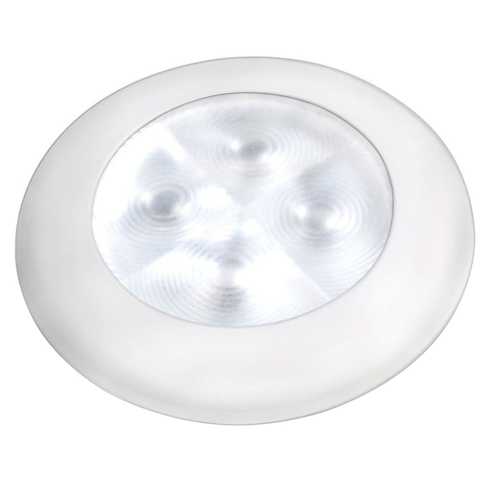 Hella Marine Courtesy Light - Warm White w/White Rim - Deckhand Marine Supply
