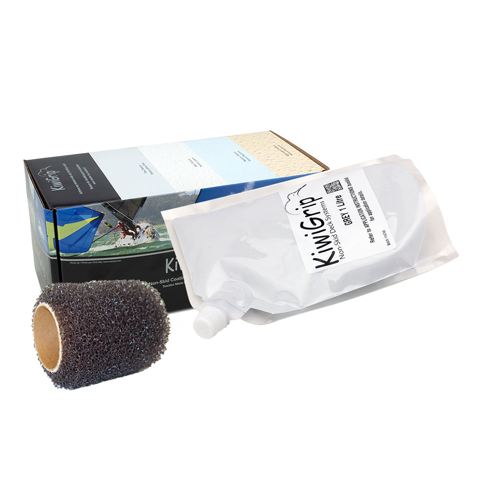 KiwiGrip 1 Liter Pouch - Grey w/4" Roller - Deckhand Marine Supply