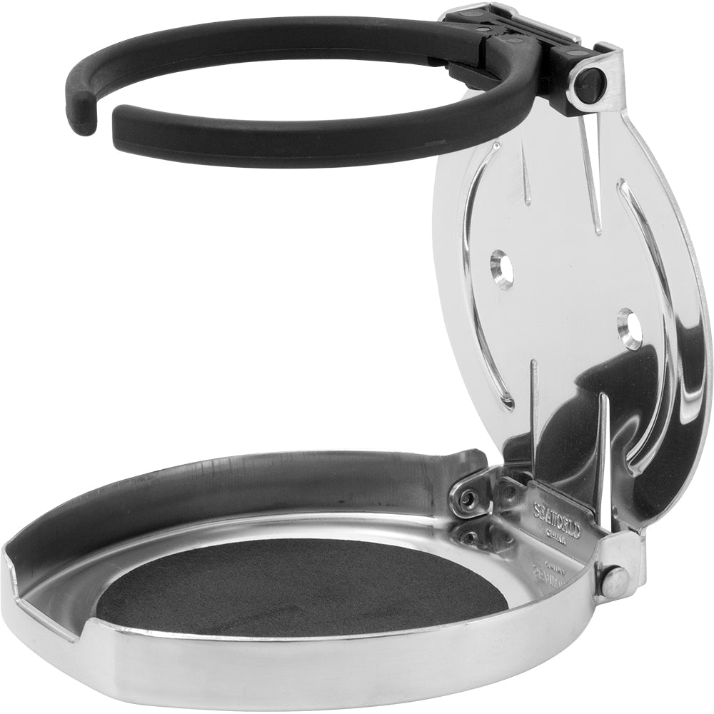 Sea-Dog Adjustable Folding Drink Holder - 304 Stainless Steel - Deckhand Marine Supply