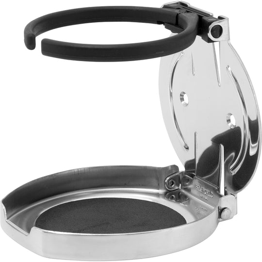 Sea-Dog Adjustable Folding Drink Holder - 304 Stainless Steel - Deckhand Marine Supply