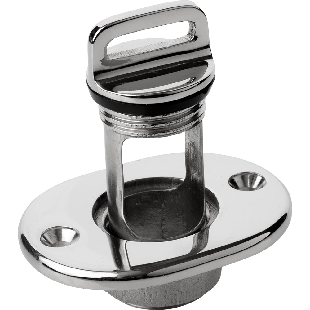 Sea-Dog Oblong Captive Garboard Drain  Plug - 316 Stainless Steel - Deckhand Marine Supply