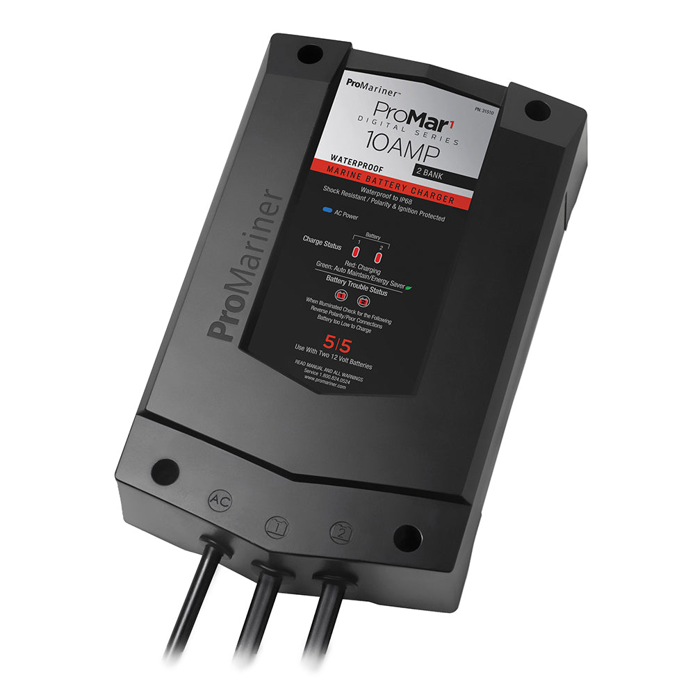 ProMariner ProMar1 DS Digital - 10 Amp - 2 Bank Charger - Deckhand Marine Supply