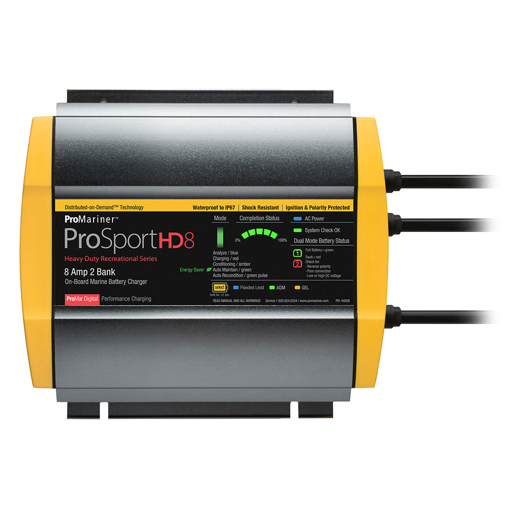 ProMariner ProSportHD 8 Gen 4 - 8 Amp - 2 Bank Battery Charger - Deckhand Marine Supply