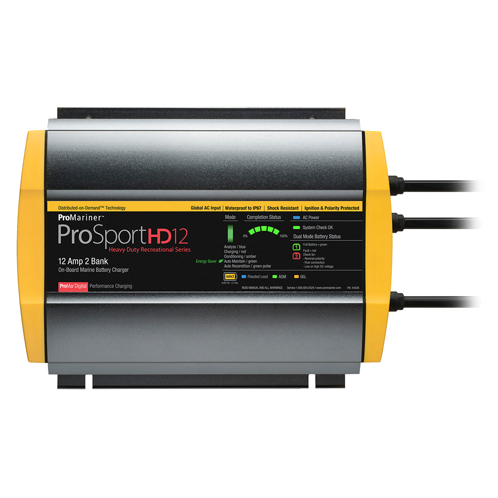 ProMariner ProSportHD 12 Global Gen 4 - 12 Amp - 2 Bank Battery Charger - Deckhand Marine Supply