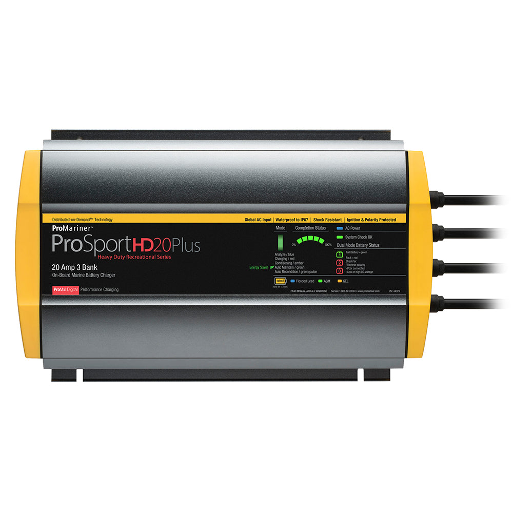 ProMariner ProSportHD 20 Plus Global Gen 4 - 20 Amp - 3-Bank Battery Charger - Deckhand Marine Supply