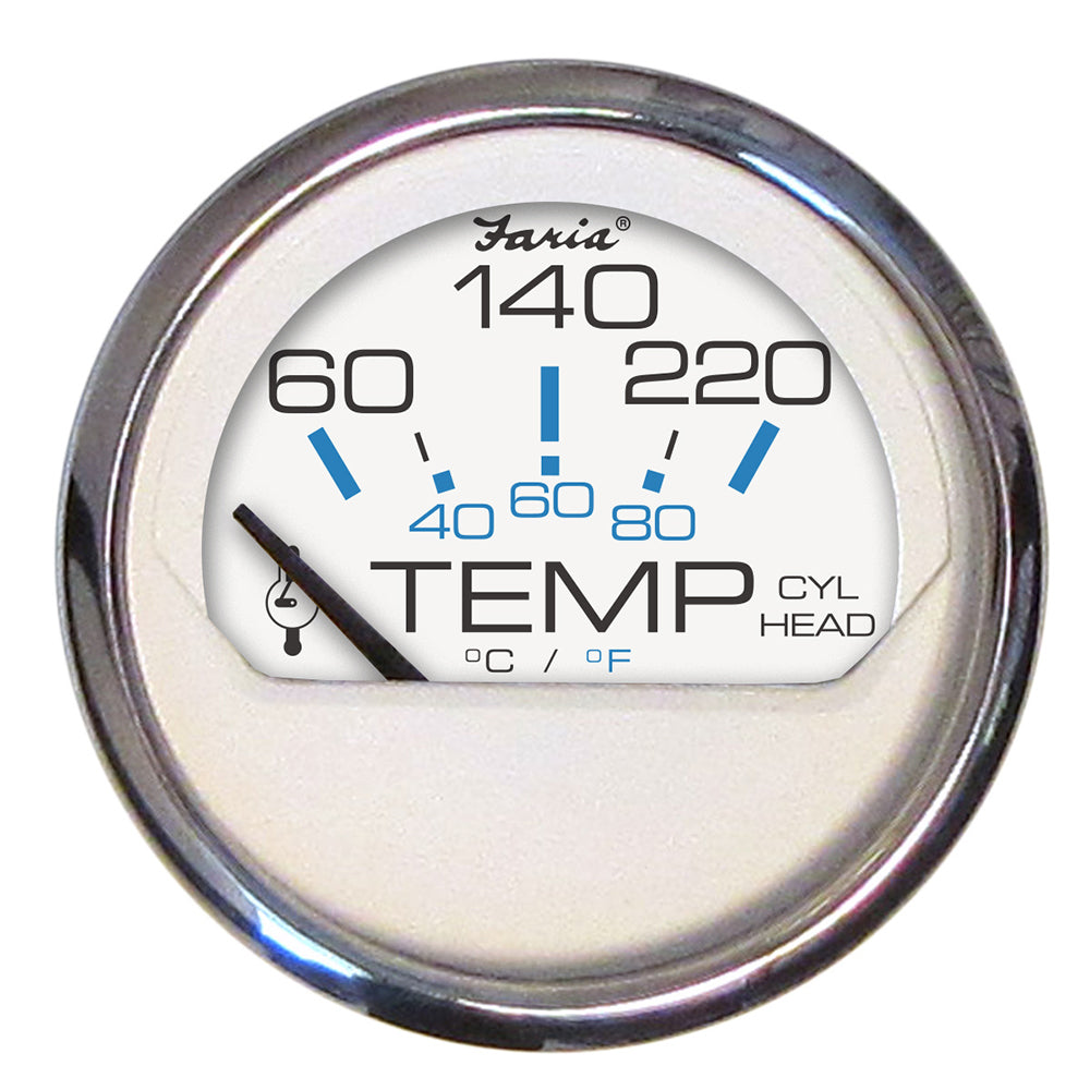 Faria Chesapeake White SS 2" Cylinder Head Temperature Gauge (60-220F) - Deckhand Marine Supply