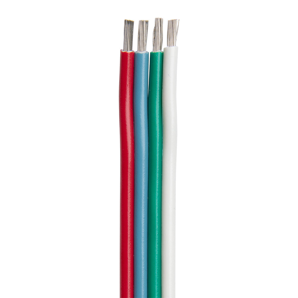 Ancor Flat Ribbon Bonded RGB Cable 14/4 AWG - Red, Light Blue, Green  White - 100 - Deckhand Marine Supply