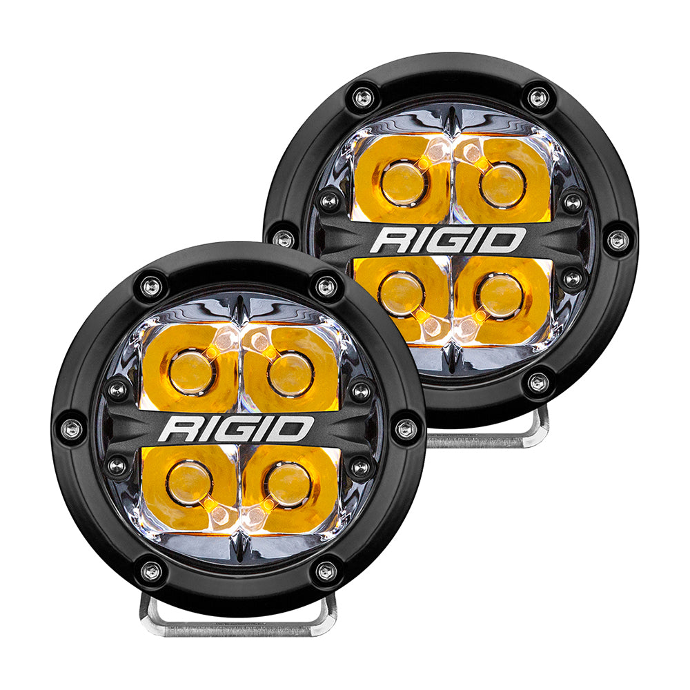 RIGID Industries 360-Series 4" LED Off-Road Spot Beam w/Amber Backlight - Black Housing - Deckhand Marine Supply