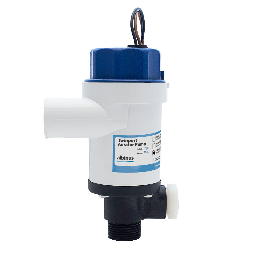Albin Group Twinport Aerator Pump - 1100 GPH - 12V - Deckhand Marine Supply