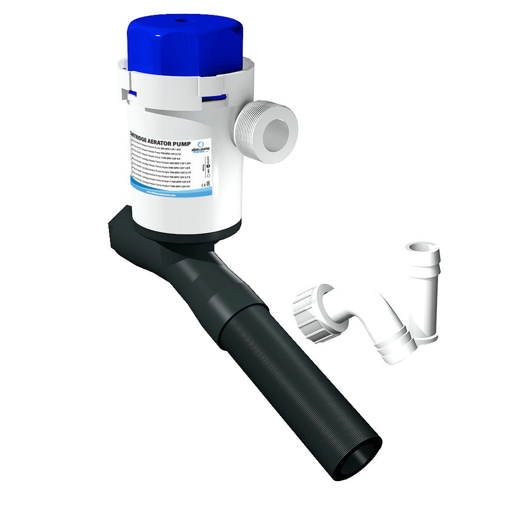 Albin Group Cartridge Aerator Pump - 500 GPS - 12V - Angled - Deckhand Marine Supply
