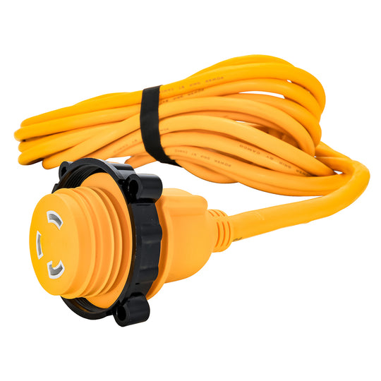 Camco 30 Amp Power Grip Marine Extension Cord - 50 M-Locking/F-Locking Adapter - Deckhand Marine Supply