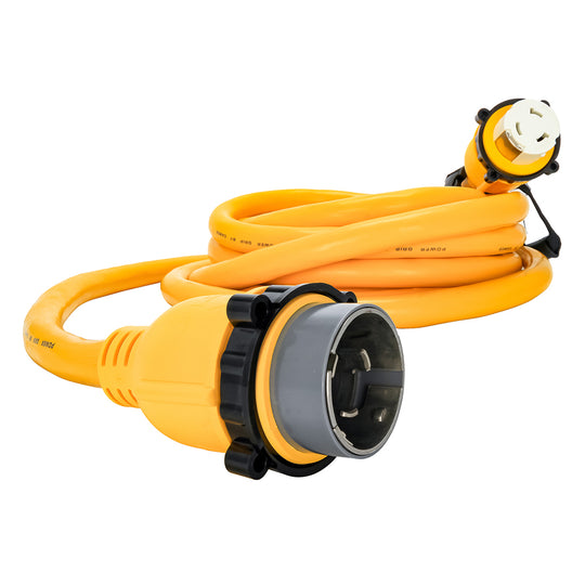 Camco 50 Amp Power Grip Marine Extension Cord - 25 M-Locking/F-Locking Adapter - Deckhand Marine Supply