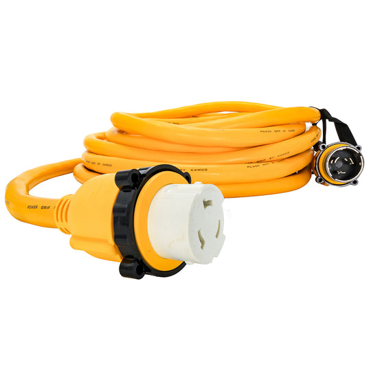 Camco 50 Amp Power Grip Marine Extension Cord - 50 M-Locking/F-Locking Adapter - Deckhand Marine Supply