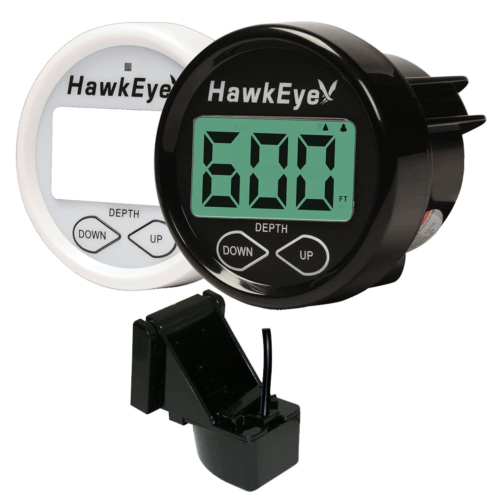 Hawkeye DepthTrax In-Dash Digital Depth  Temp Gauge - Transom Mount - Deckhand Marine Supply