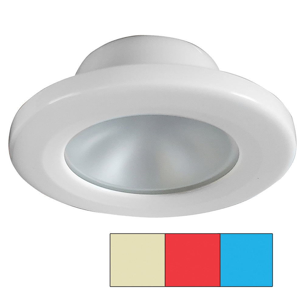i2Systems Apeiron A3120 Screw Mount Light - Red, Warm White  Blue - White Finish - Deckhand Marine Supply