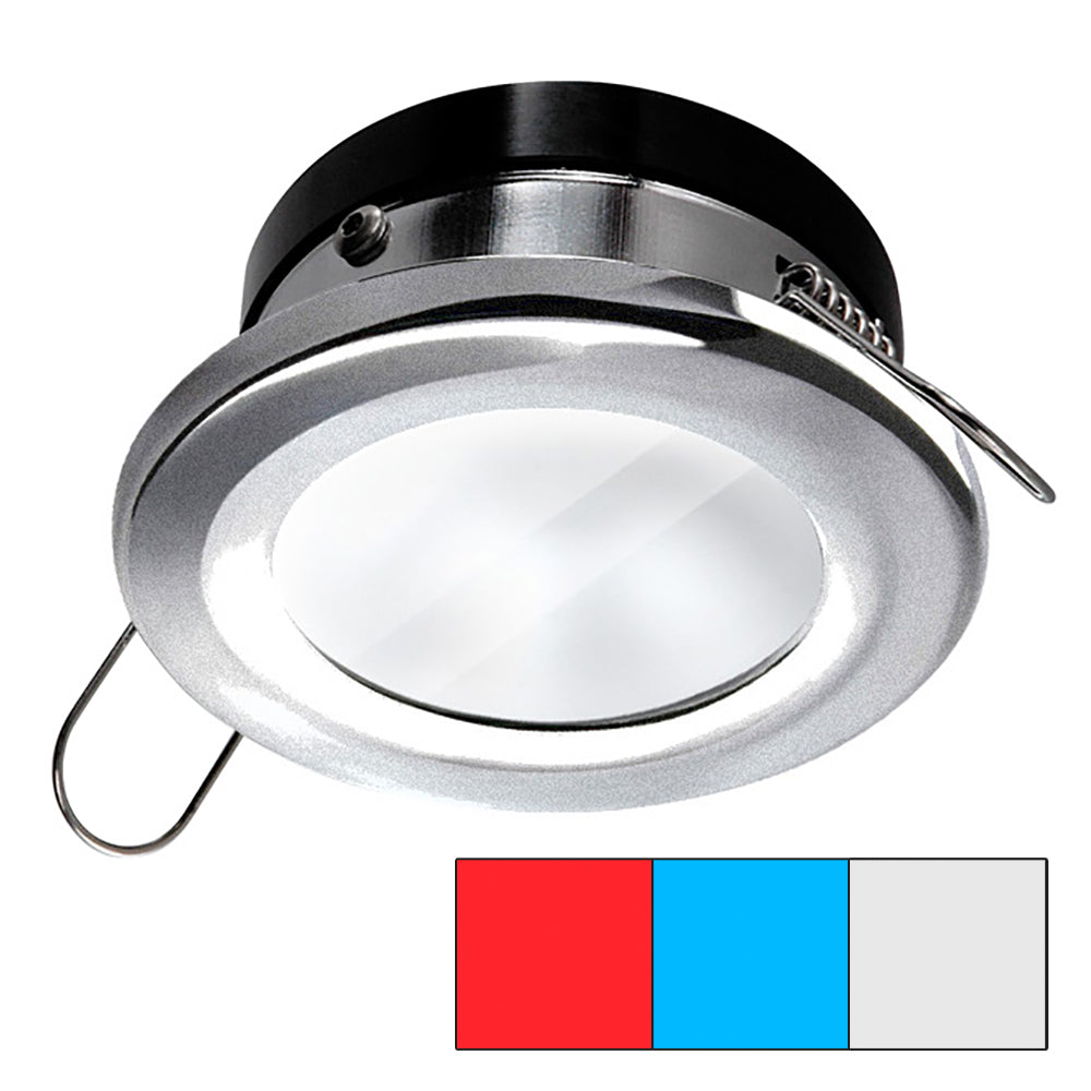i2Systems Apeiron A1120 Spring Mount Light - Round - Red, Cool White  Blue - Brushed Nickel - Deckhand Marine Supply