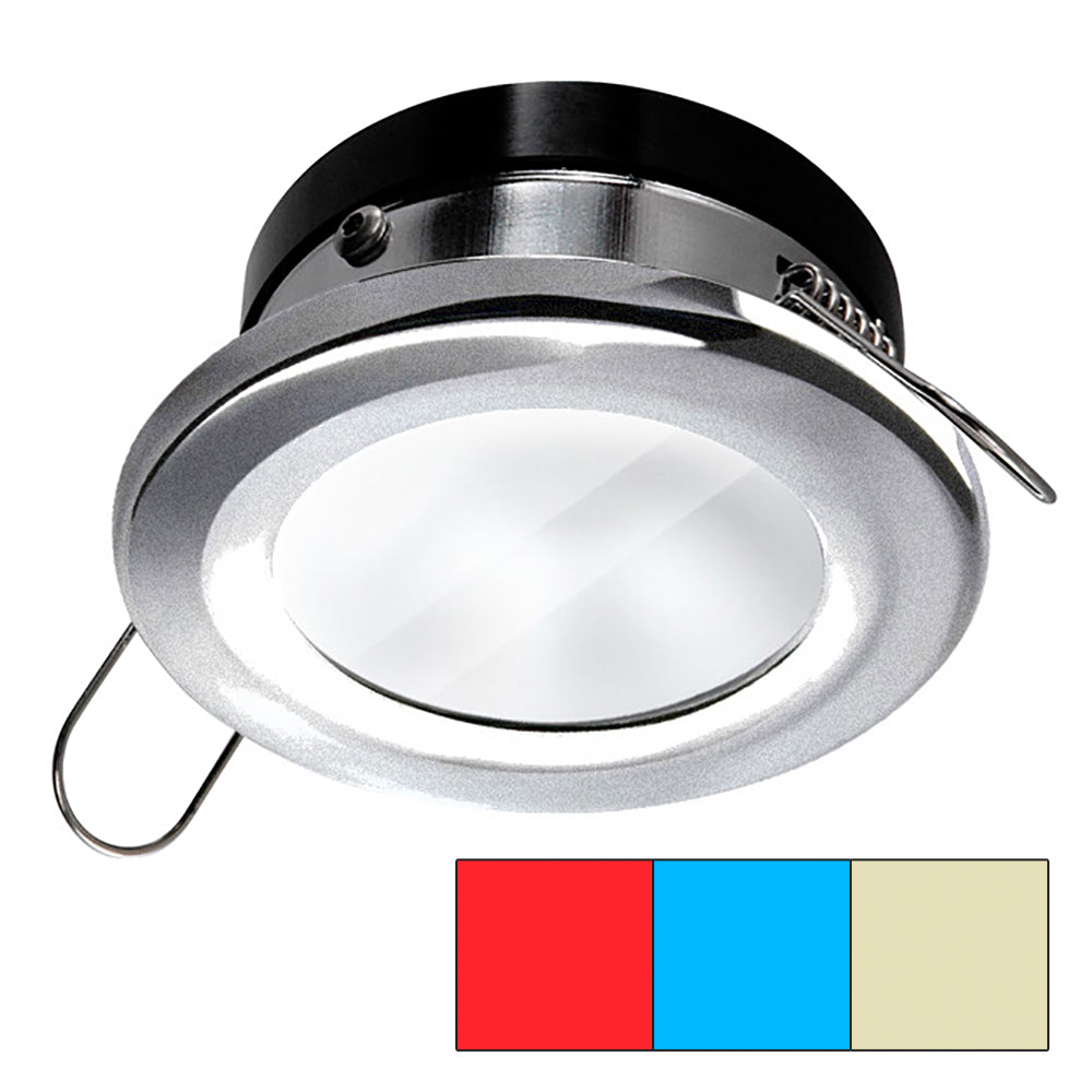 i2Systems Apeiron A1120 Spring Mount Light - Round - Red, Warm White  Blue - Brushed Nickel - Deckhand Marine Supply