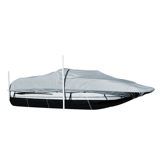 Carver Performance Poly-Guard Styled-to-Fit Boat Cover f/20.5 Sterndrive Deck Boats w/Walk-Thru Windshield - Grey - Deckhand Marine Supply