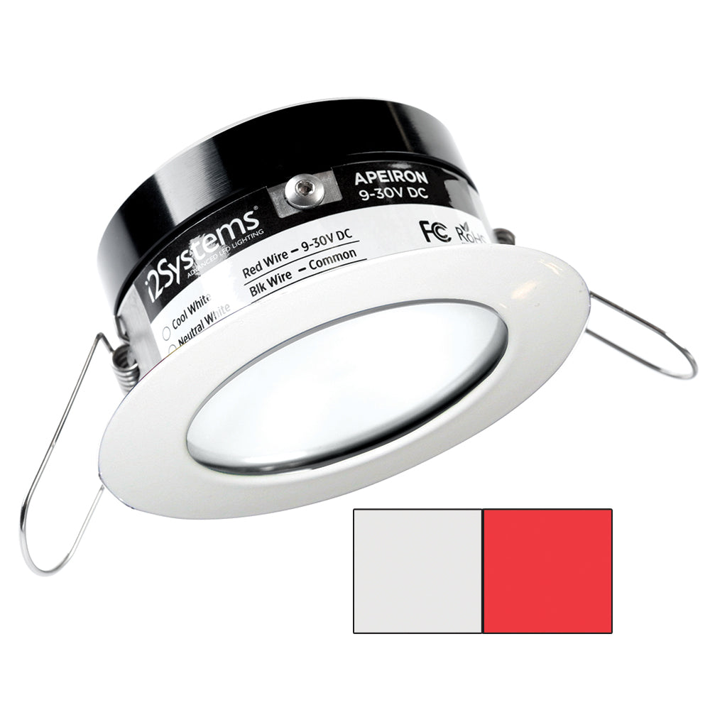 i2Systems Apeiron PRO A503 - 3W Spring Mount Light - Round - Cool White  Red - White Finish - Deckhand Marine Supply
