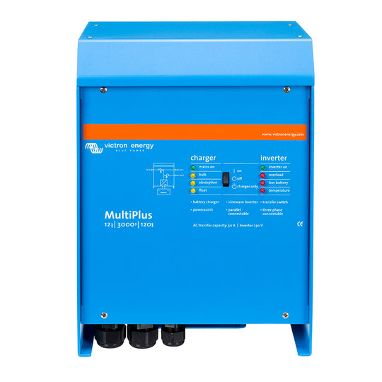 Victron MultiPlus Inverter/Charger 12VDC - 3000VA - 120VAC w/ 120AMP Charger - 50AMP Transfer Switch - UL Approved - Deckhand Marine Supply