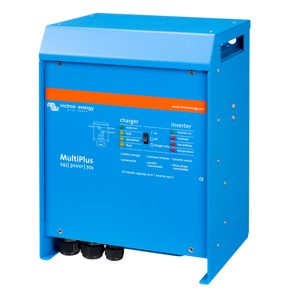 Victron MultiPlus Inverter/Charger 24VDC - 3000VA -120VAC w/ 70-AMP Battery Charger - 50AMP Transfer Switch - Deckhand Marine Supply