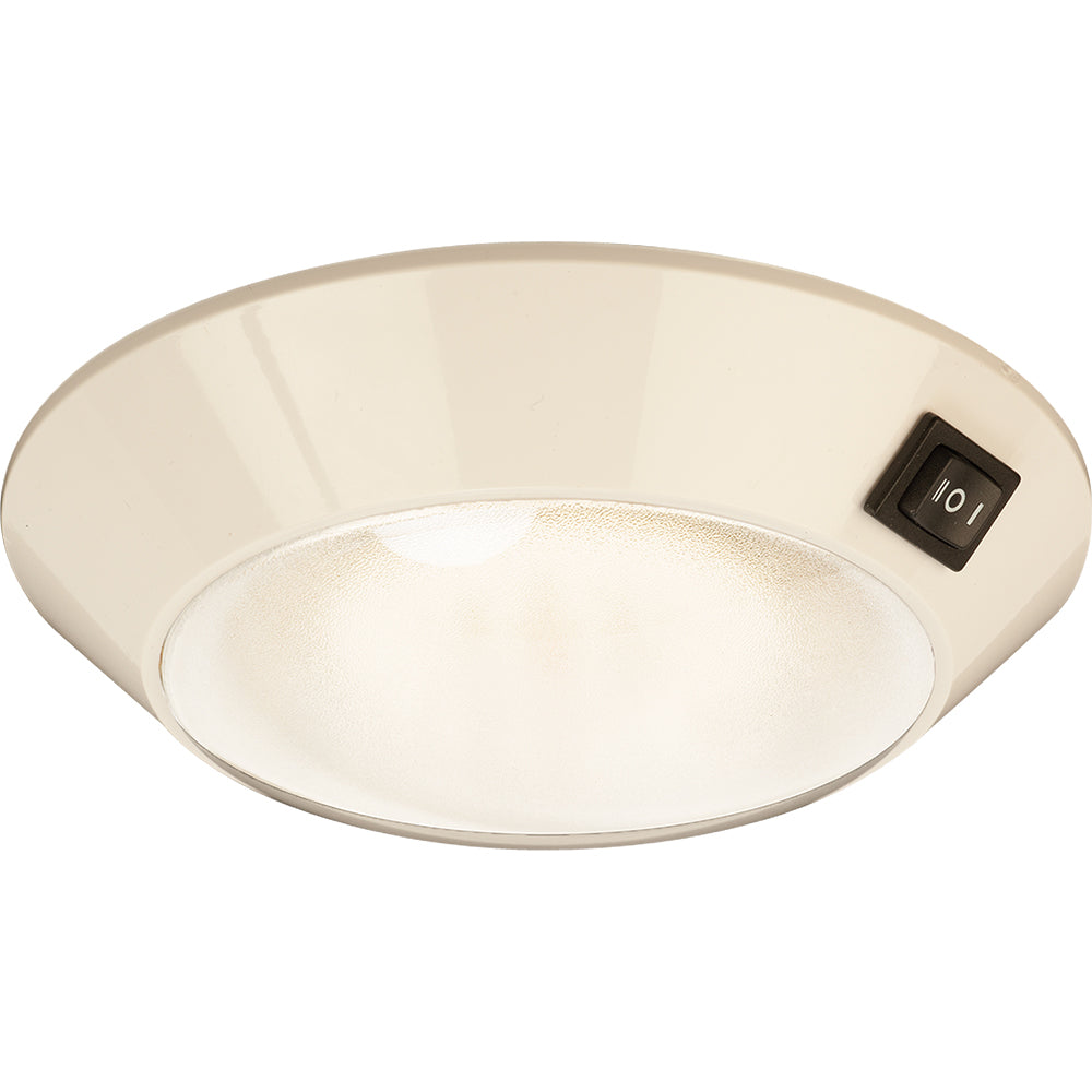 Sea-Dog White Plastic LED Dome Light 4" Day/Night - Clear/Red Bulb - Deckhand Marine Supply