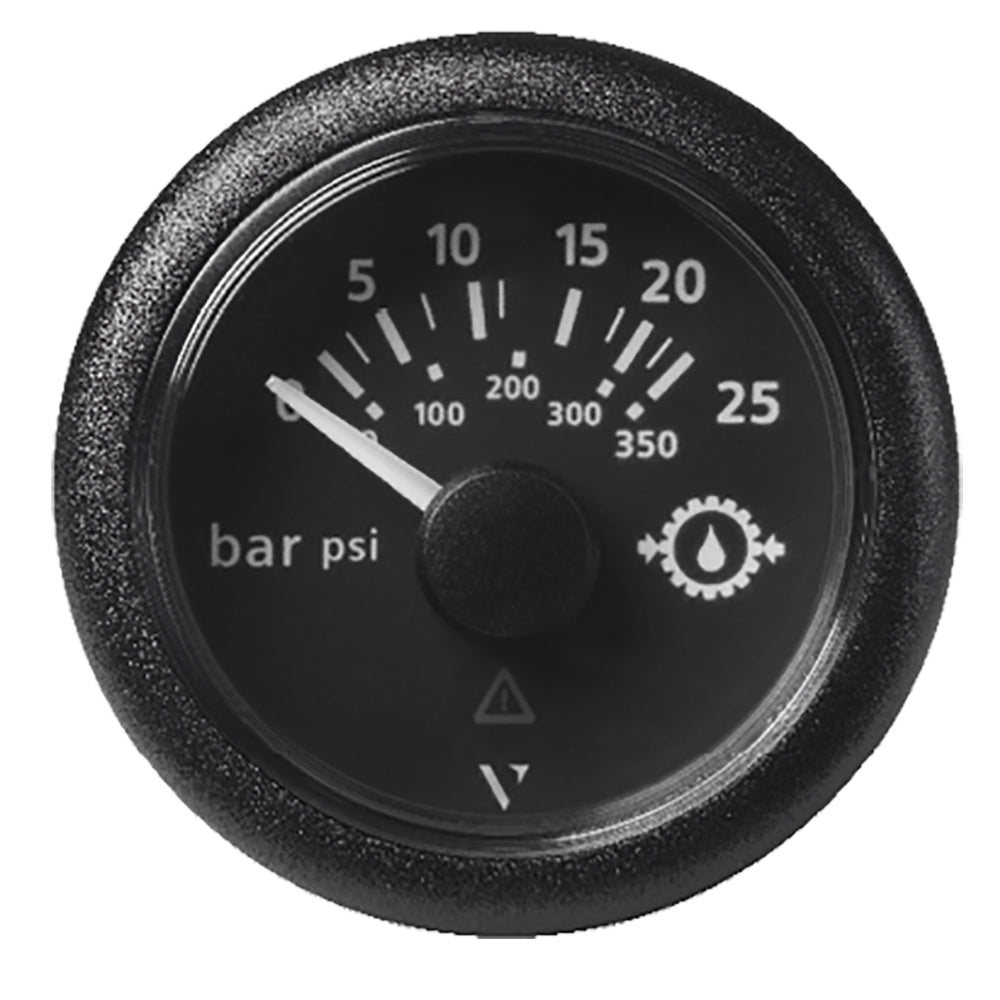 Veratron 52MM (2-1/16") ViewLine Transmission Oil Pressure 25 Bar/350 PSI - Black Dial  Round Bezel - Deckhand Marine Supply