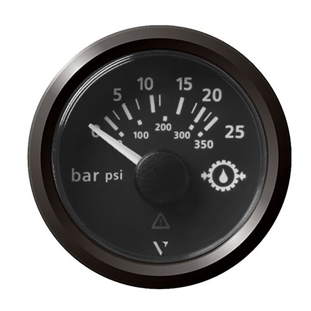 Veratron 52MM (2-1/16") ViewLine Transmission Oil Pressure 25 Bar/350 PSI - Black Dial  Triangular Bezel - Deckhand Marine Supply