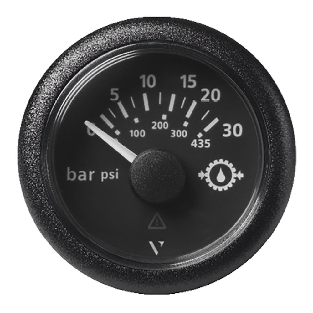 Veratron 52MM (2-1/16") ViewLine Transmission Oil Pressure 30 Bar/435 PSI - Black Dial  Round Bezel - Deckhand Marine Supply