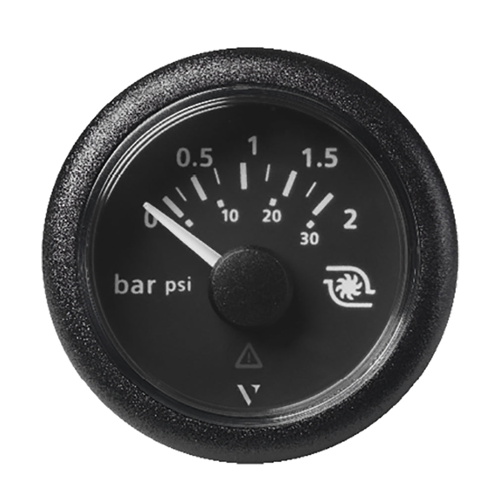 Veratron 52MM (2-1/16") ViewLine Boost Pressure Gauge 2 Bar/30 PSI - Black Dial  Round Bezel - Deckhand Marine Supply