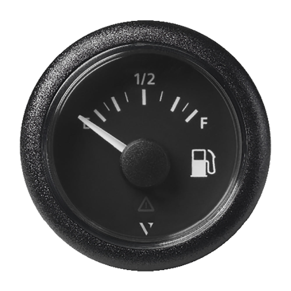 Veratron 52MM (2-1/16") ViewLine Fuel Level Gauge Empty-Full - 0-90 OHM - Black Dial  Round Bezel - Deckhand Marine Supply