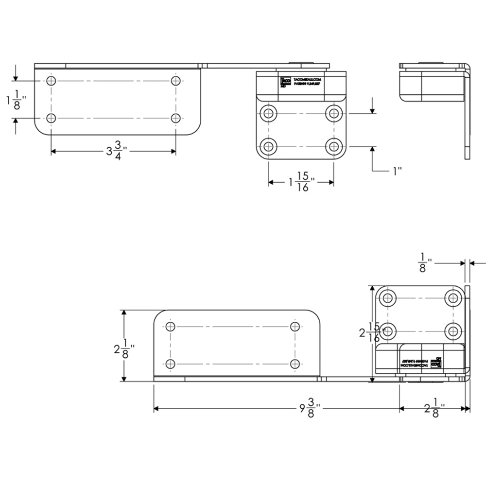 TACO Command Ratchet Hinges - 9-3/8" - Polished 316 Stainless Steel - Pair - Deckhand Marine Supply