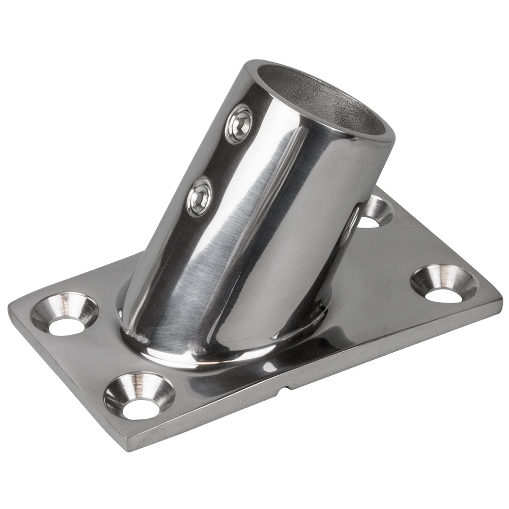 Sea-Dog Rail Base Fitting Rectangular Base 60 316 Stainless Steel - 1-7/8" x 3-1/4" - 1" OD - Deckhand Marine Supply