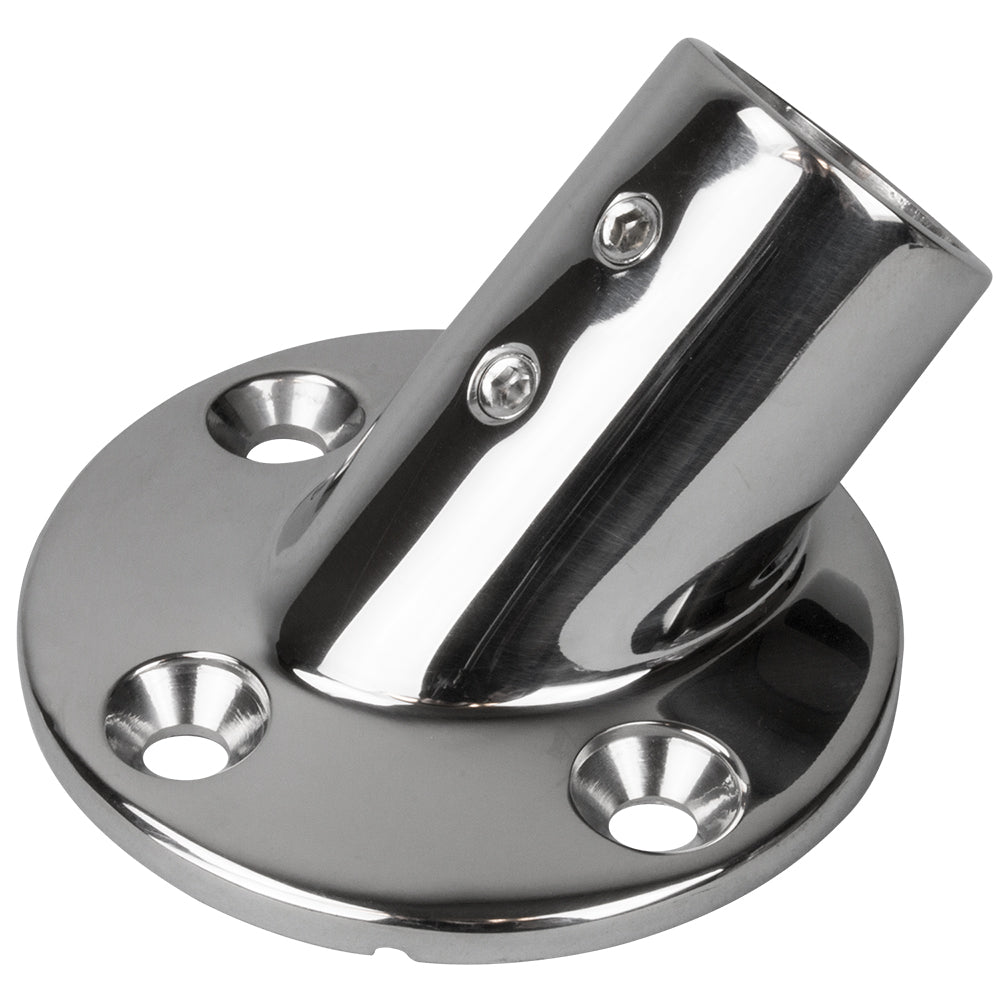 Sea-Dog Rail Base Fitting 2-3/4" Round Base 45 316 Stainless Steel - 1" OD - Deckhand Marine Supply