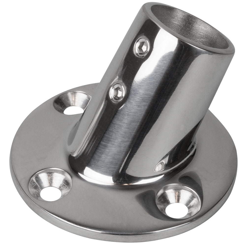 Sea-Dog Rail Base Fitting 2-3/4" Round Base 60 316 Stainless Steel - 1" OD - Deckhand Marine Supply