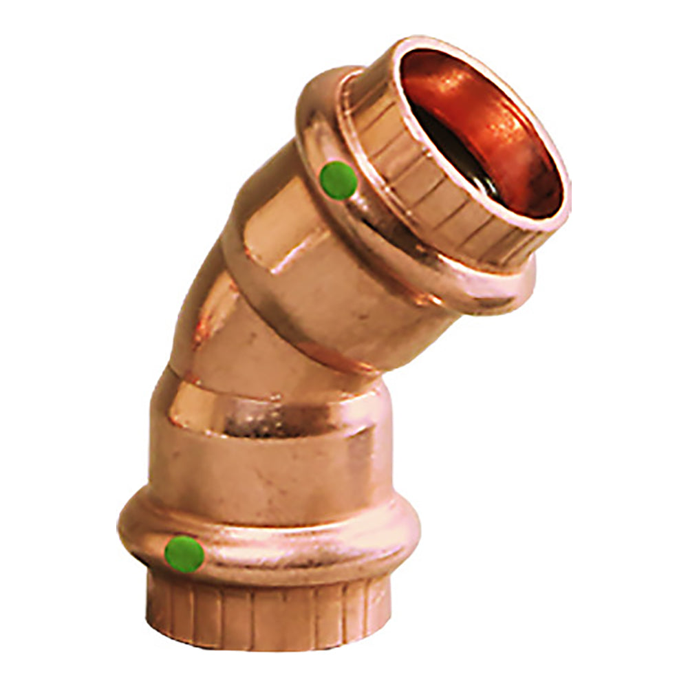 Viega ProPress 2" - 45 Copper Elbow - Double Press Connection - Smart Connect Technology - Deckhand Marine Supply
