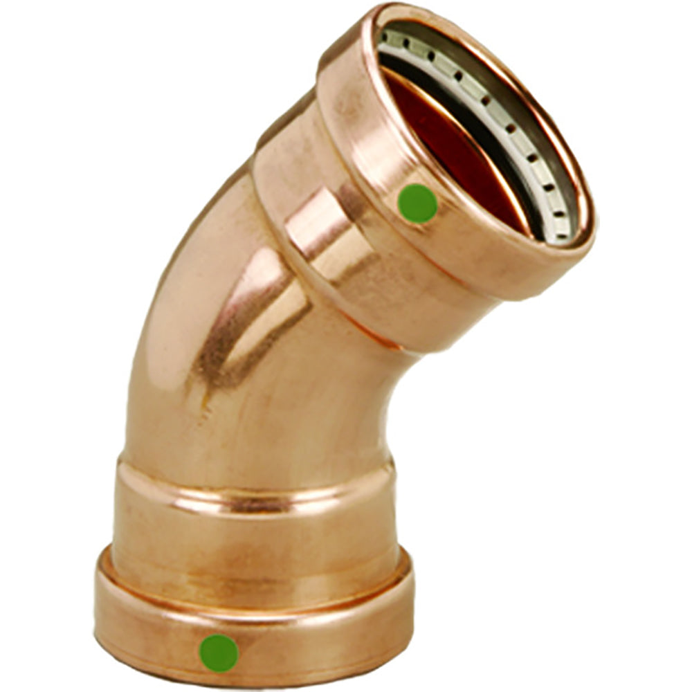 Viega ProPress 2-1/2" - 45 Copper Elbow - Double Press Connection - Smart Connect Technology - Deckhand Marine Supply