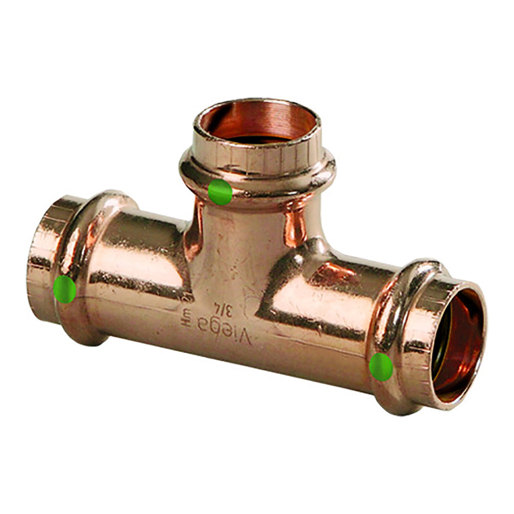 Viega ProPress 3/4" Copper Tee - Triple Press Connection - Smart Connect Technology - Deckhand Marine Supply