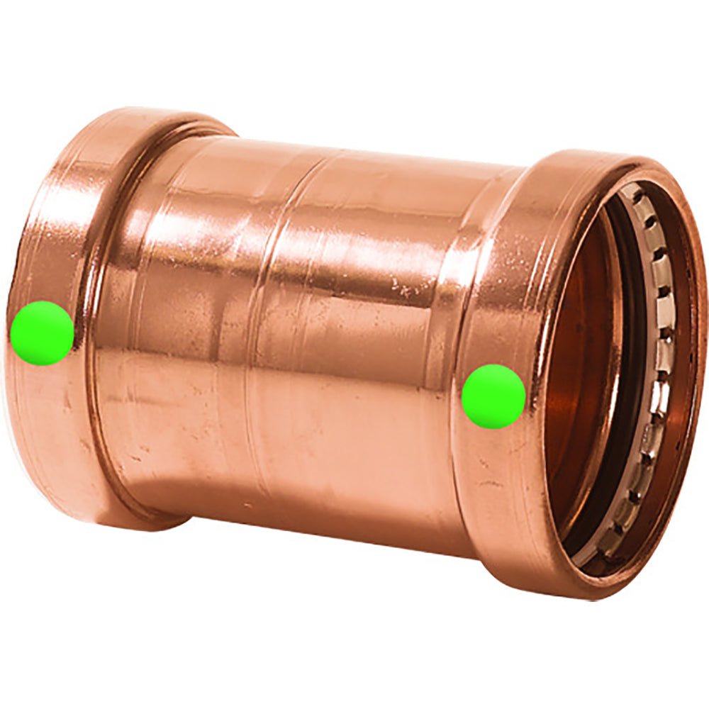 Viega ProPress 2-1/2" Copper Coupling w/o Stop - Double Press Connection - Smart Connect Technology - Deckhand Marine Supply