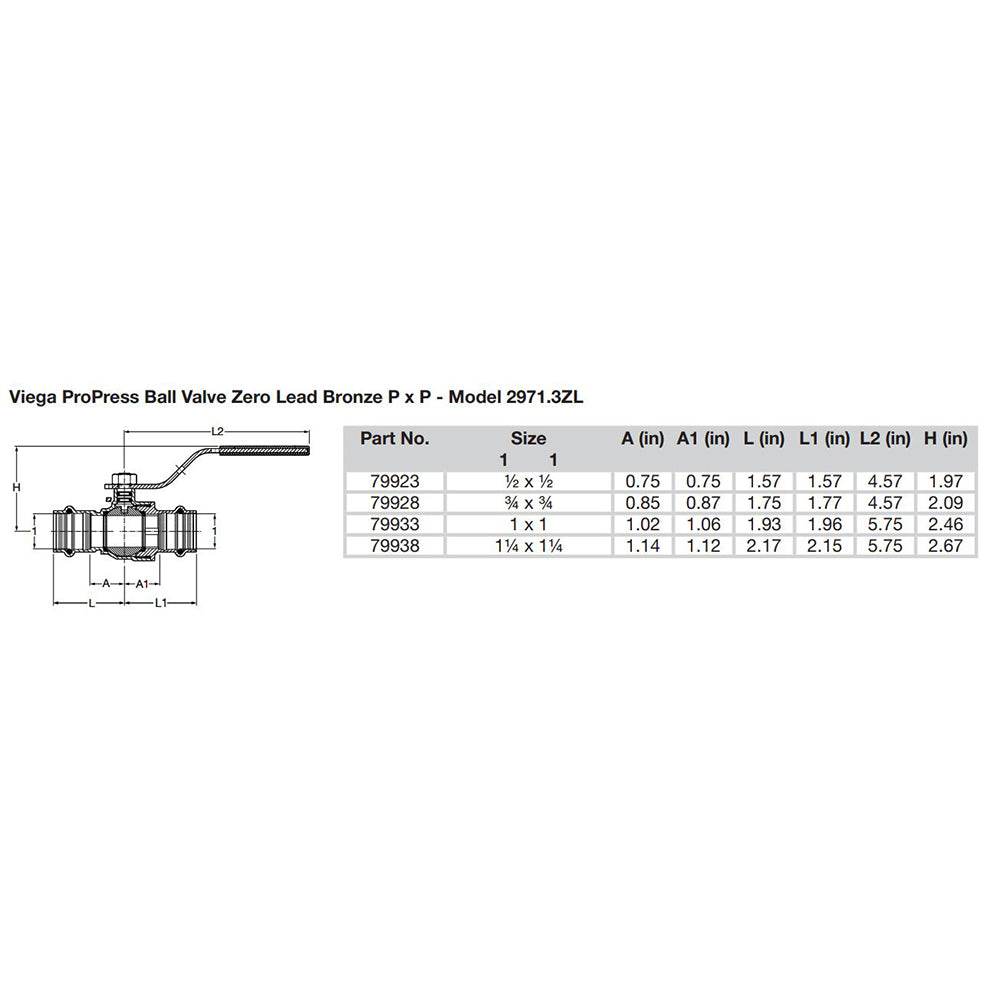 Viega ProPress 3/4" Zero Lead Bronze Ball Valve w/Stainless Stem - Double Press Connection - Smart Connect Technology - Deckhand Marine Supply