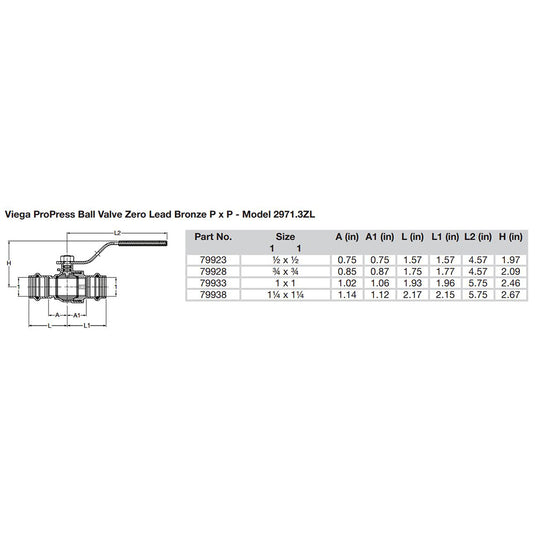 Viega ProPress 3/4" Zero Lead Bronze Ball Valve w/Stainless Stem - Double Press Connection - Smart Connect Technology - Deckhand Marine Supply