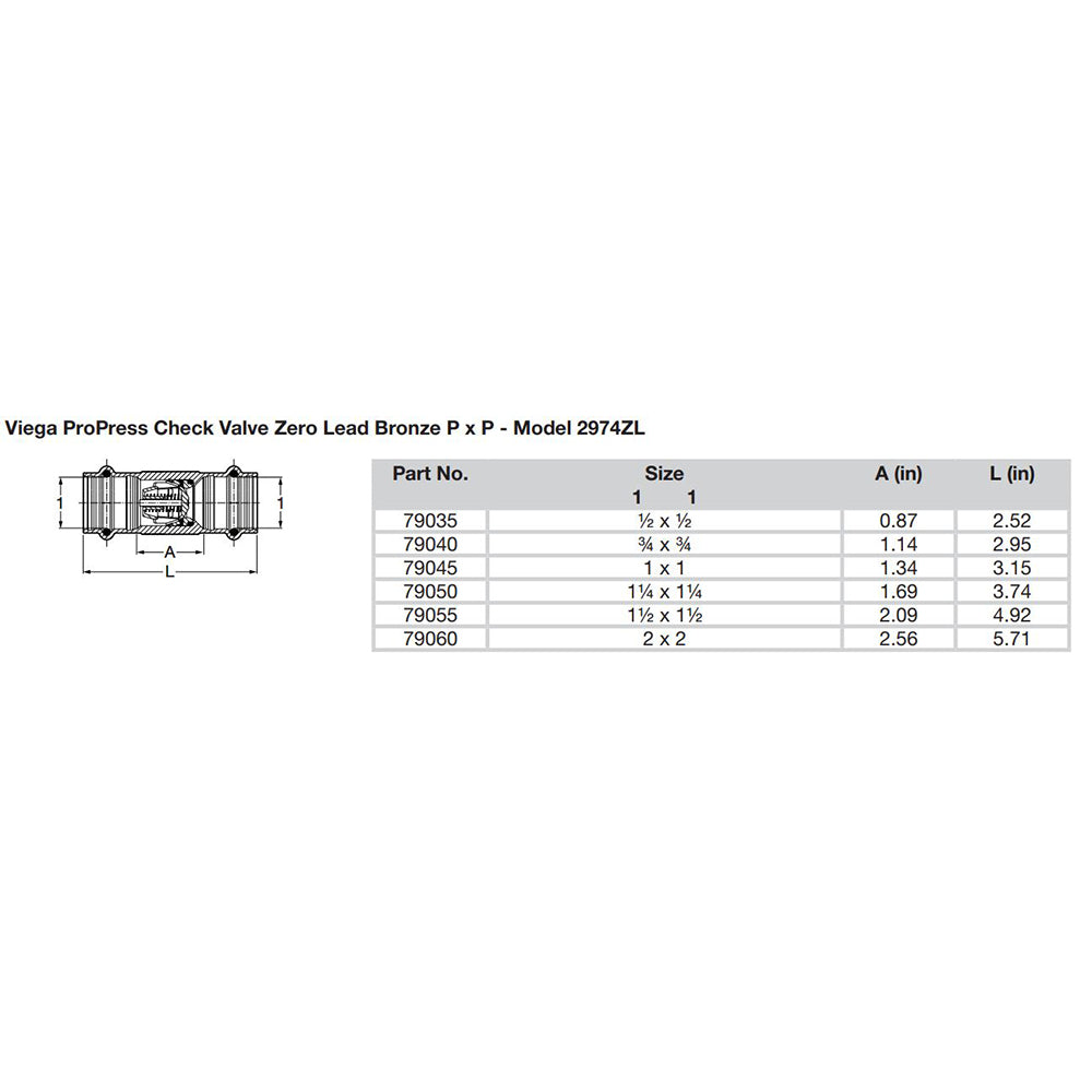 Viega ProPress 3/4" Zero Lead Check Valve - Double Press Connection - Smart Connect Technology - Deckhand Marine Supply