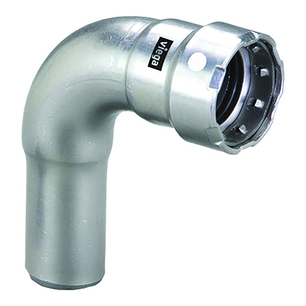 Viega MegaPress 1/2" 90 Stainless 304 Elbow - Street/Press Connection - Smart Connect Technology - Deckhand Marine Supply