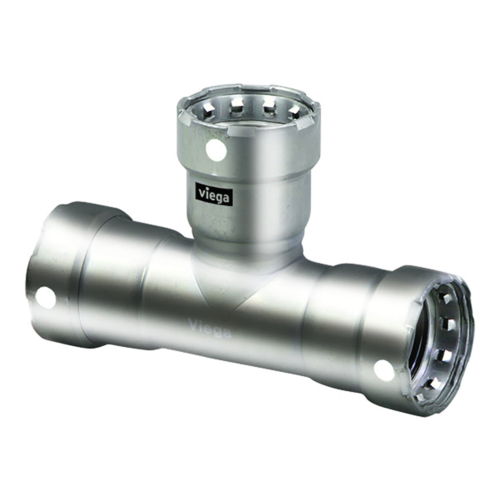 Viega MegaPress 1/2" Stainless Steel 304 Tee - Triple Press Connection - Smart Connect Technology - Deckhand Marine Supply