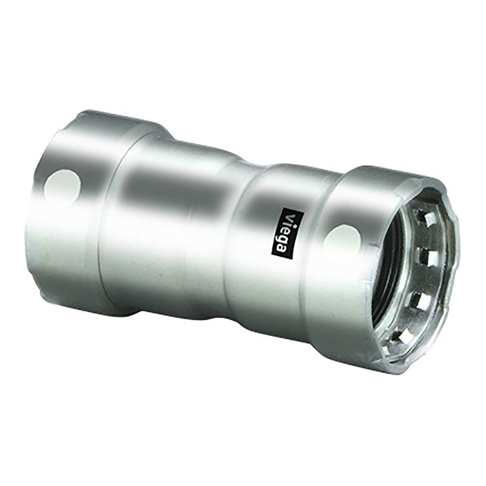 Viega MegaPress 1" Stainless Steel 304 Coupling w/Stop - Double Press Connection - Smart Connect Technology - Deckhand Marine Supply