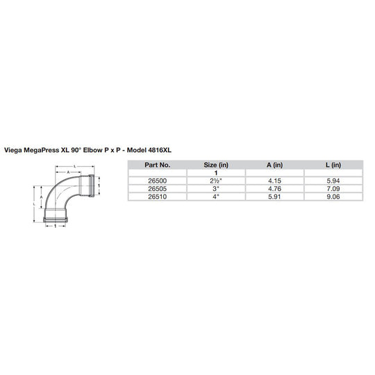 Viega MegaPress 2-1/2" 90 Carbon Steel Elbow w/FKM - Double Press Connection - Smart Connect Technology - Deckhand Marine Supply